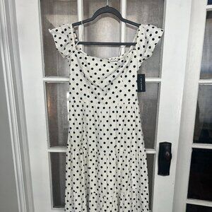 Reformation Black and White Polka Dot Midi Dress